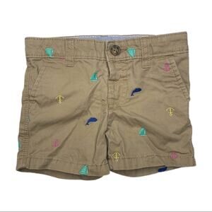 Carter’s Embroidered Nautical Shorts 6M Tan